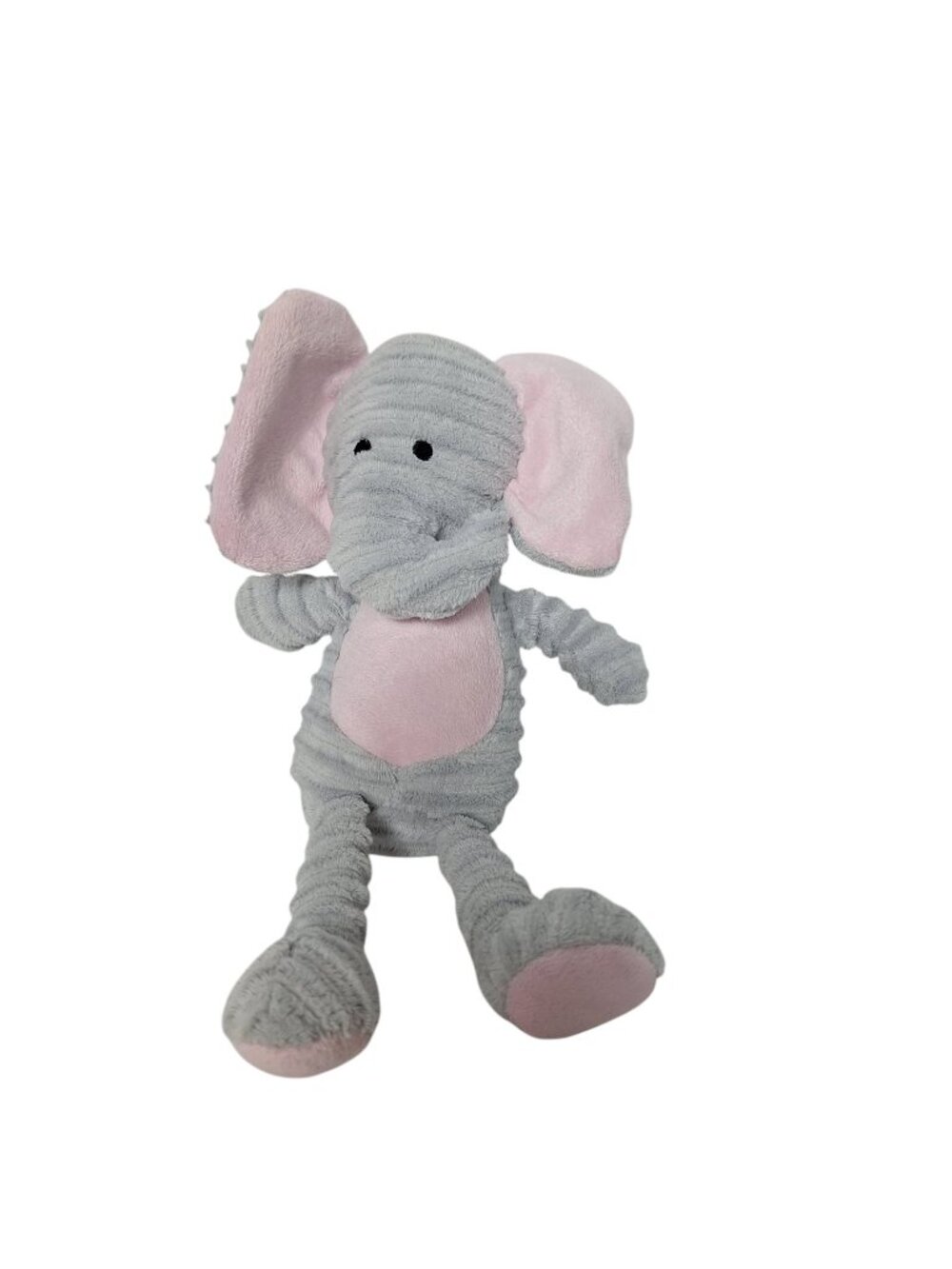 Gray Pink Elephant Plush Stuffed Animal Toy 10.5"